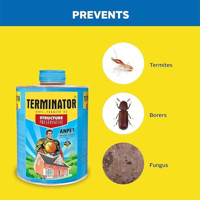 Terminator Pidilite Terminator Structure Preservative - 1 L | 1 L | Water Mixable: Mix 1 Litre with 50 Litre water for treatment of soil in Pre construction and Residential buildings. - View 3