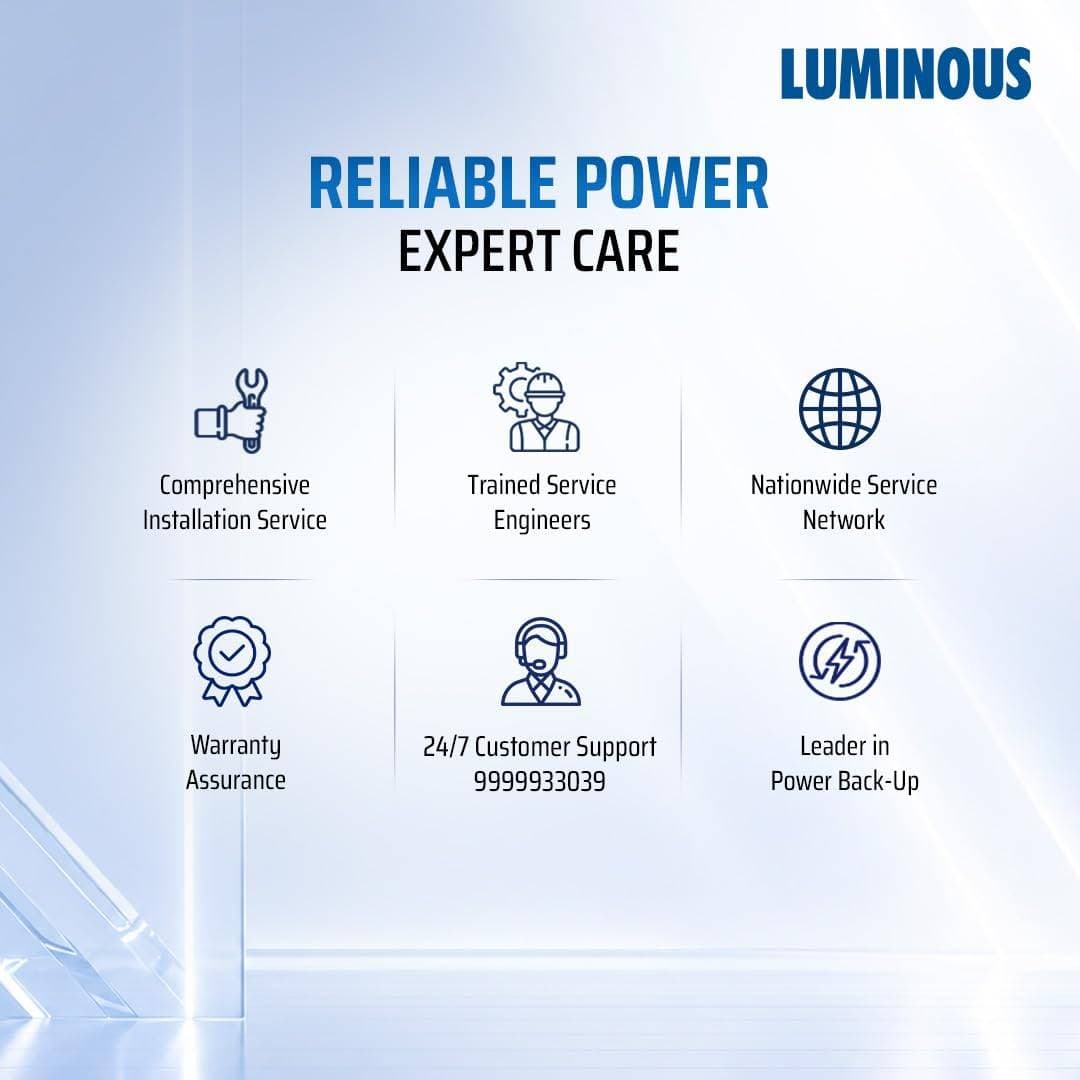 Luminous Optimus 2300+ Pure Sine Wave Inveter with Two RC18000 Tall Tubular Battery Combo - Inveter & Battery Combo | Inveter & Battery Combo - View 6