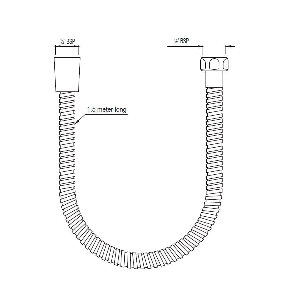 Jaquar 12mm Flexible Metal Hose, 1.5 Mtr, SHA-CHR-549D12 - View 2