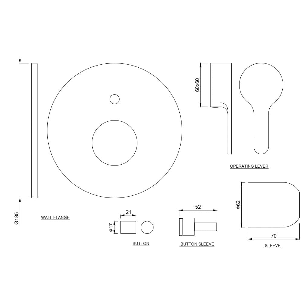 Jaquar Single Lever Exposed Parts Kit of Hi-flow Diverter, FUS-CHR-29079NK - View 2