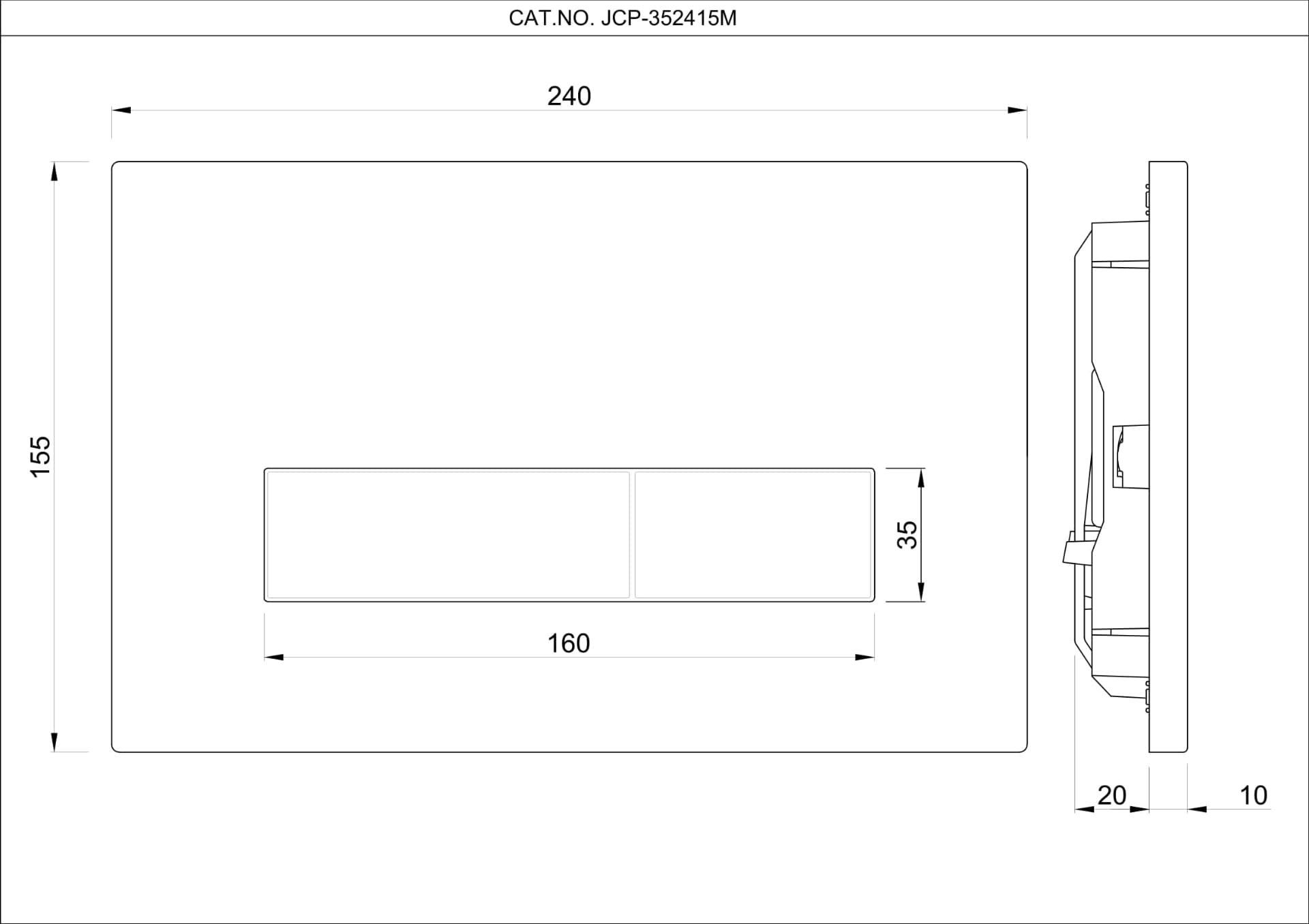 Jaquar Concealed Cistern Control Flush Plate - View 2