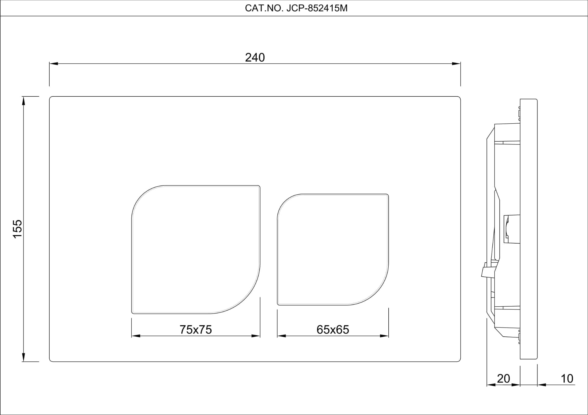 Jaquar Concealed Cistern Control Flush Plate - View 2