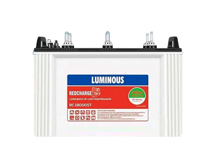Luminous Optimus 2800+ Pure Sine Wave Inveter with Two RC18000ST Short Tubular Inverter Battery Combo - View 3