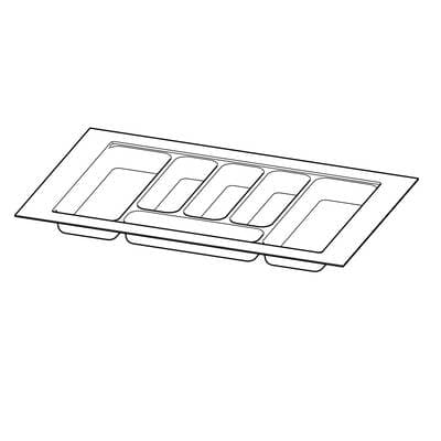 Hettich OrgaTray 440 Trimmable Fixed Partition Cutlery Insert Silver - View 2