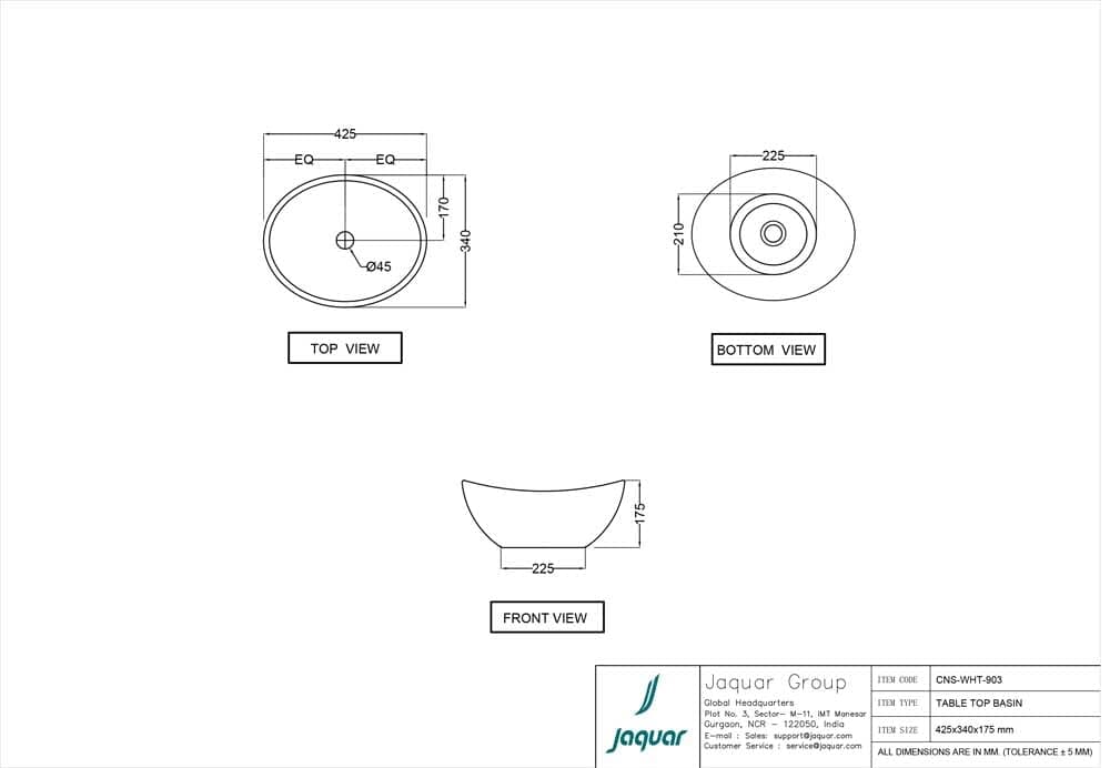 Jaquar Table Top Basin - View 4