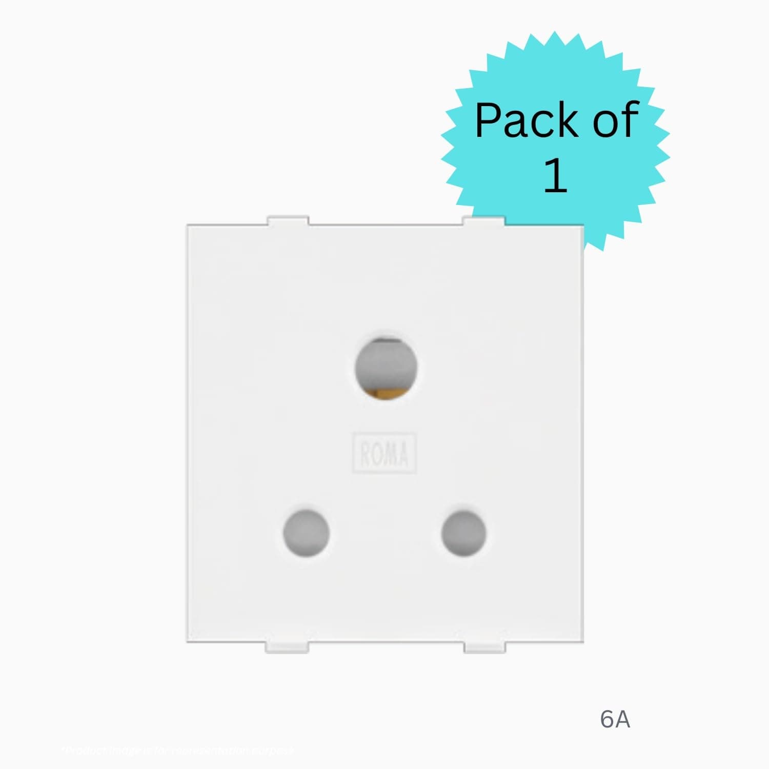 Anchor by Panasonic Roma Classic 6A 3 Pin Socket, White - View 2