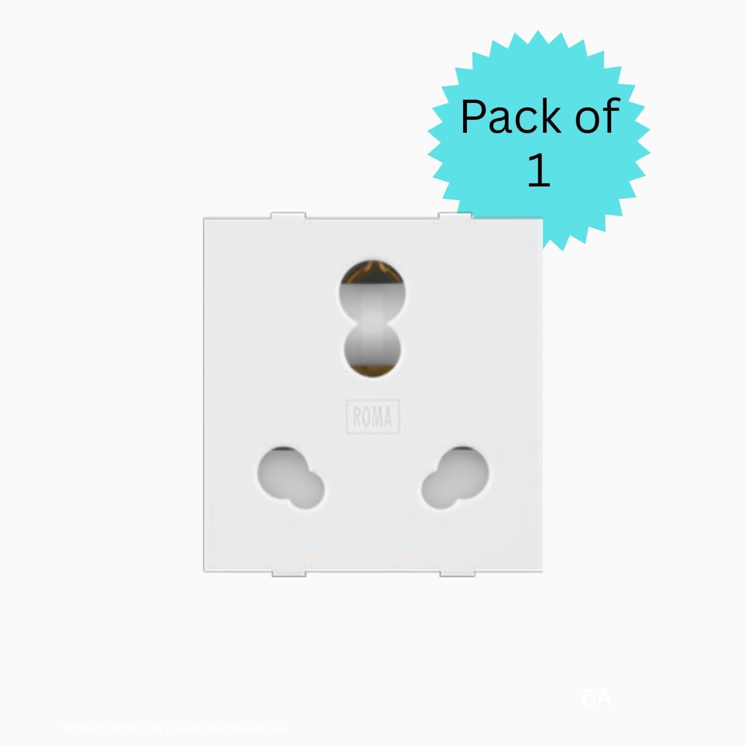 Anchor by Panasonic Roma Classic 6A/16A Twin Socket, White - View 2