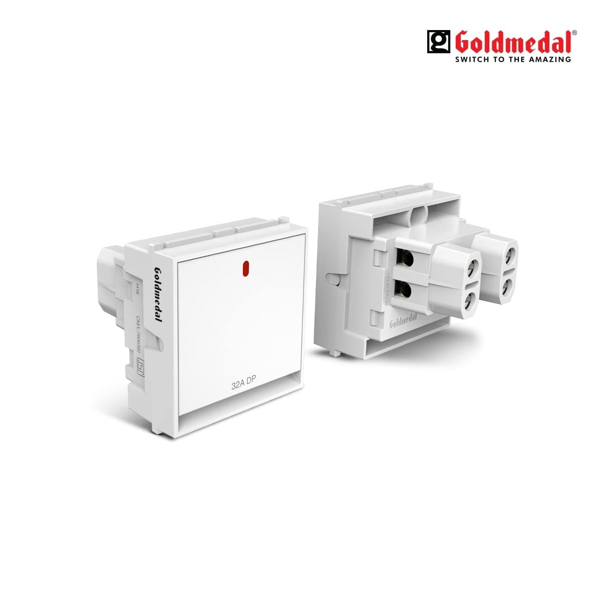 Goldmedal Air Aura 32A 2M Double Pole Switch with LED Indicator - View 3