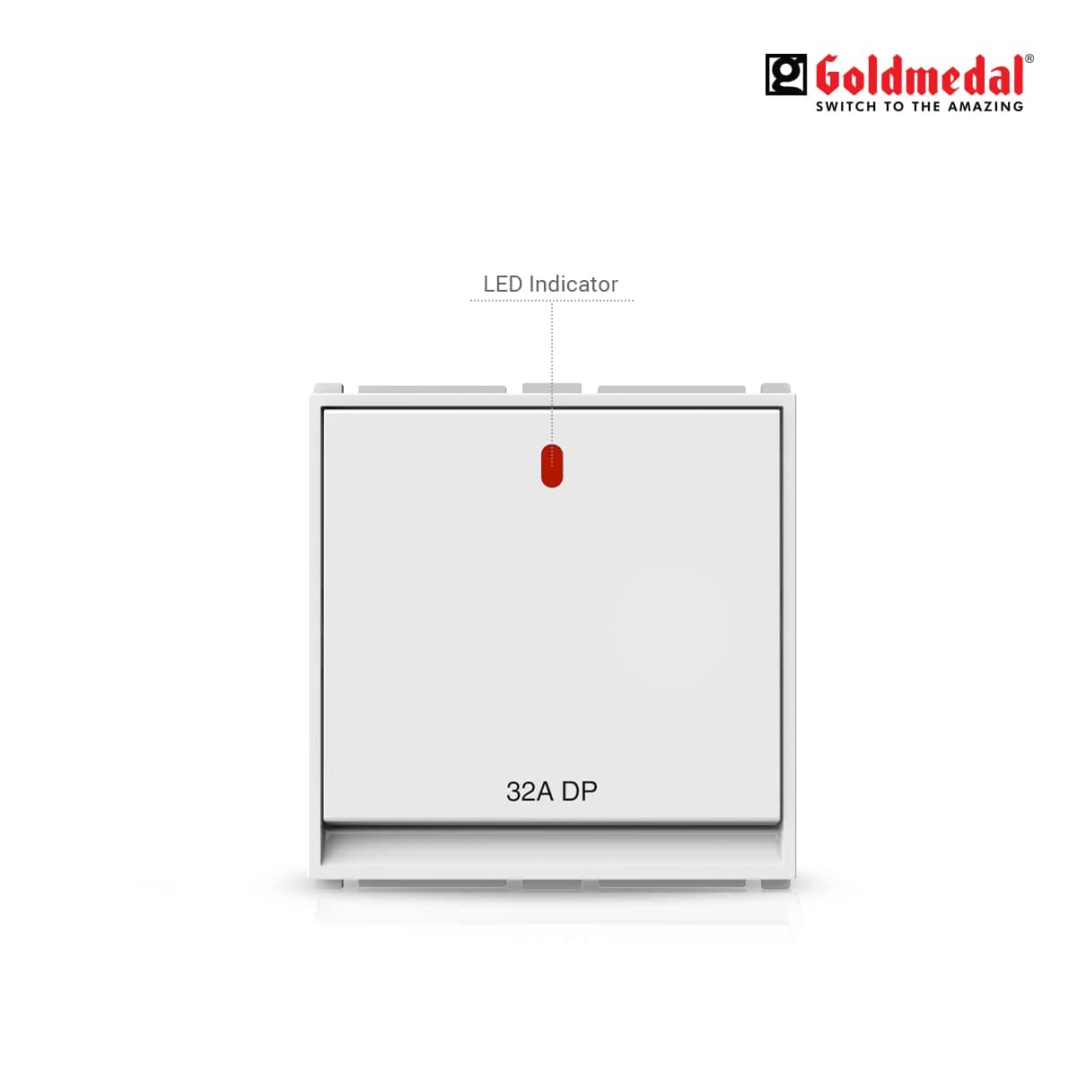 Goldmedal Air Aura 32A 2M Double Pole Switch with LED Indicator - View 2