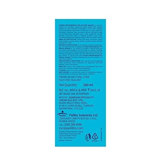 Feviseal Weatherproof Pro Silicon Sealant, Clear, 280ml - View 2