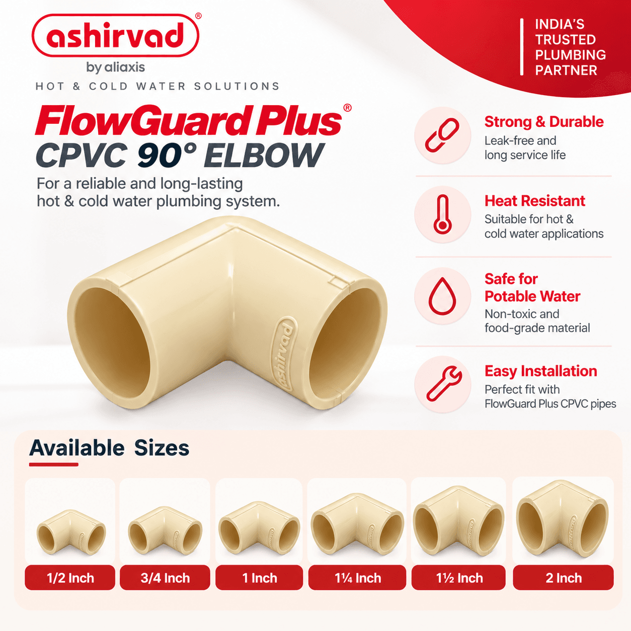 Ashirvad FlowGuard Plus CPVC 90° Elbow - View 4
