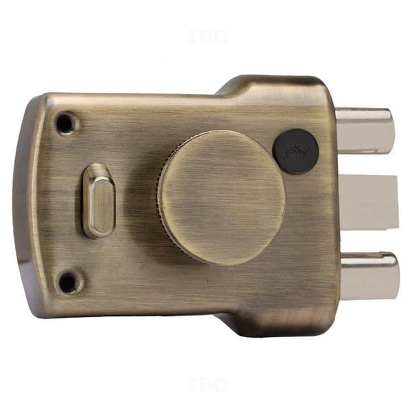 Godrej 5123 Antique Brass Finish ULCT Technology Tri Shaft 1CK Tribolt with Latch Rim lock