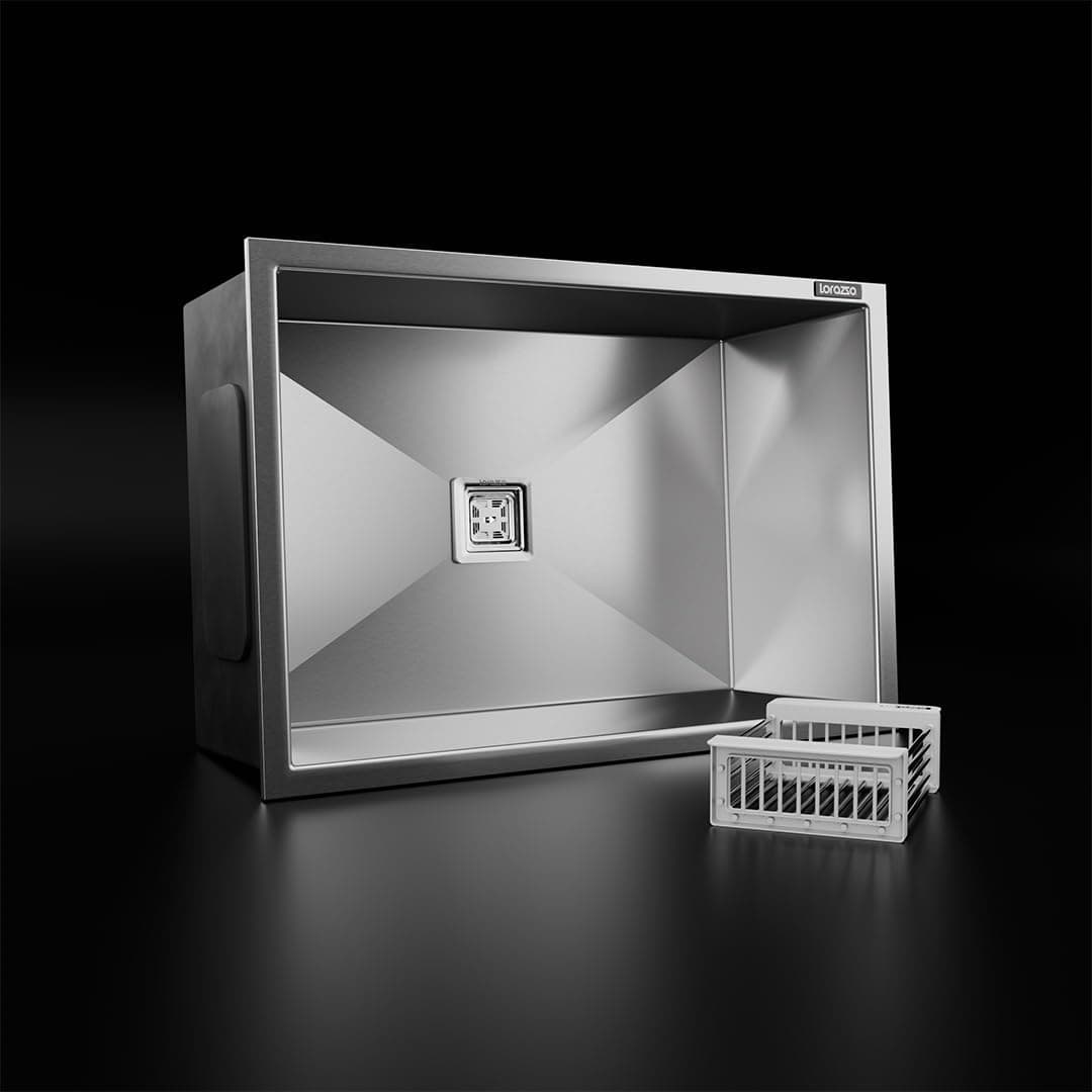 Lorazzo Lustr Kitchen Sink, Silver