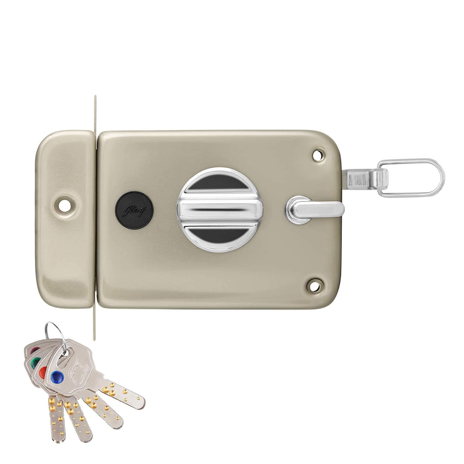 Godrej 6082 Satin Nickel Finish Twin Bolt 1CK Rimlock