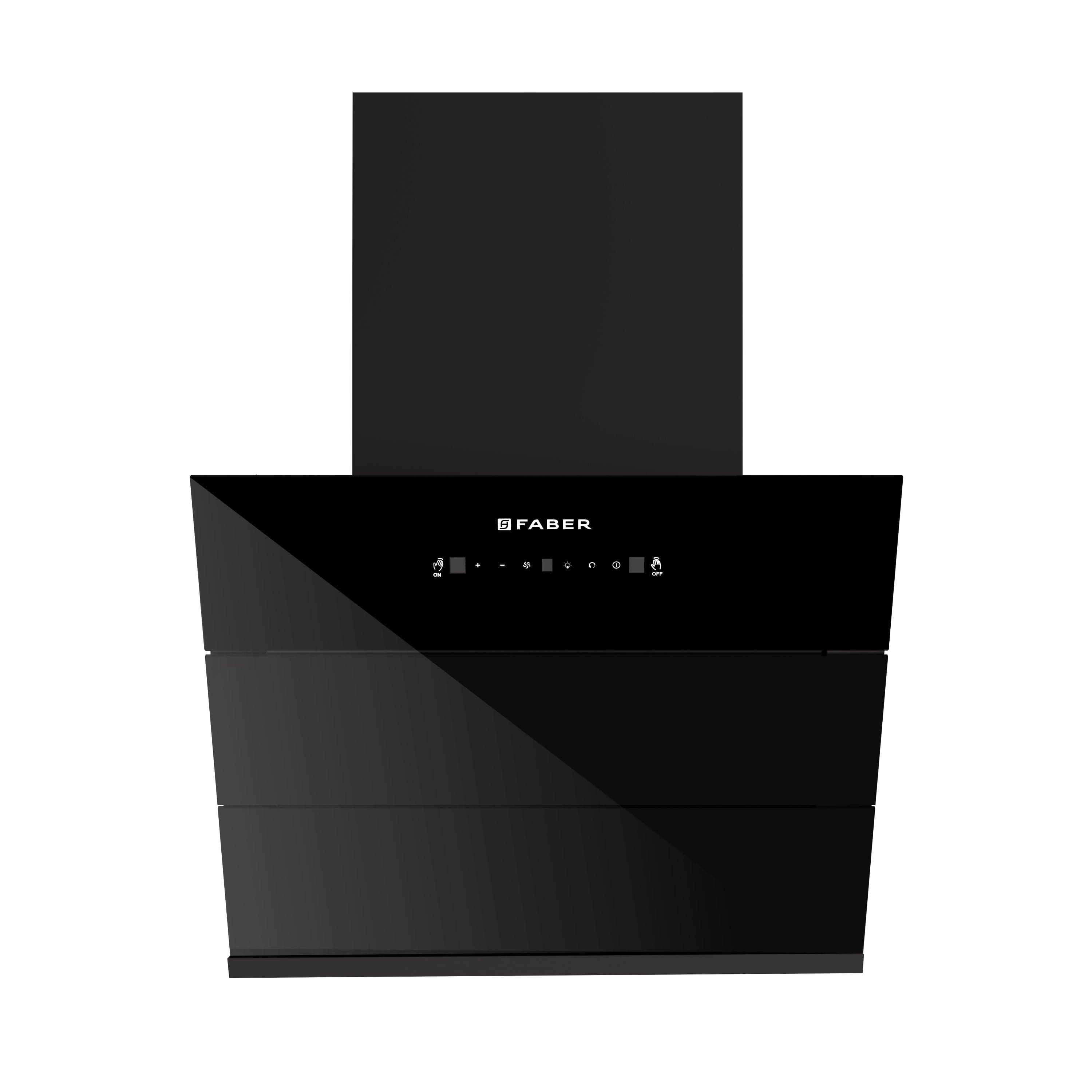 Faber Hood Glory Black BLDC Autoclean Filterless Wall Mounted V-Shape Chimney