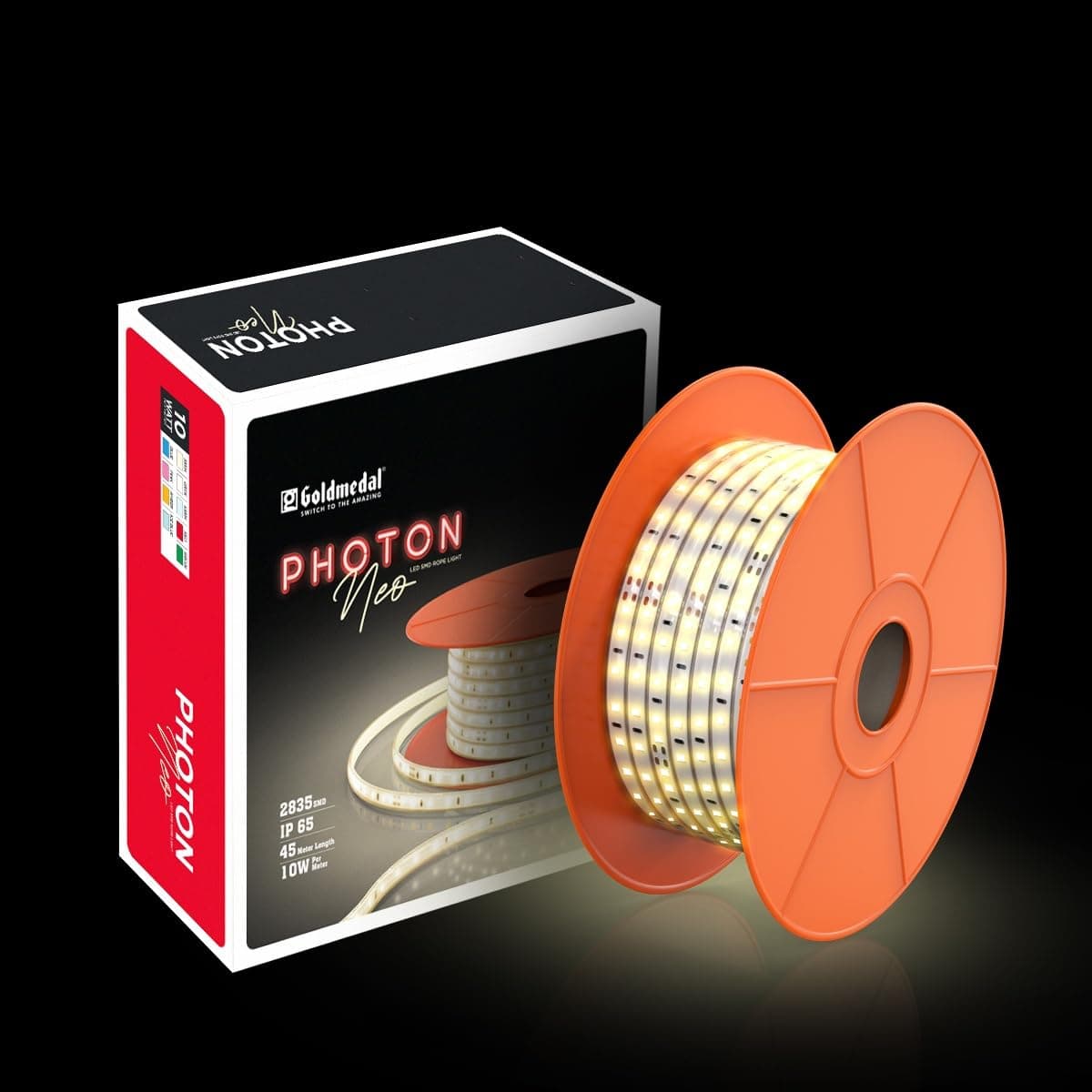 Goldmedal Photon Neo 45 Meter LED Rope Light with 10W per Meter, 120 LEDs, GL9C12056120WW