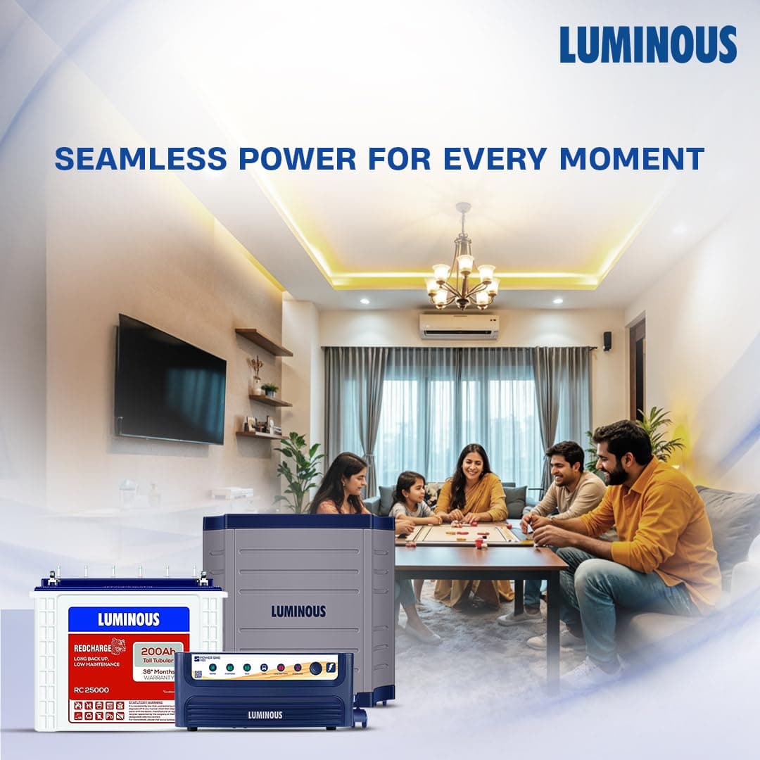 Luminous Power Sine 1100 Pure Sine Wave Inverter with RC25000 Tall Tubular Battery & Trolley Combo - View 4