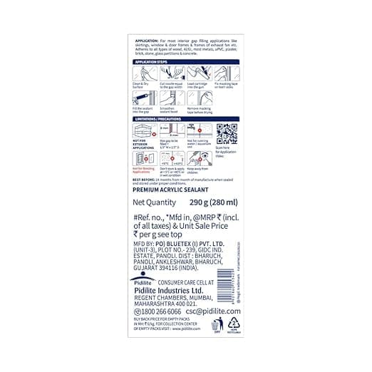 Feviseal Multipurpose Acrylic Sealant, Clear, 280 ml - View 2