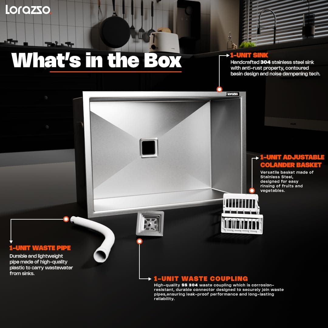 Lorazzo Lustr Kitchen Sink, Silver - View 4