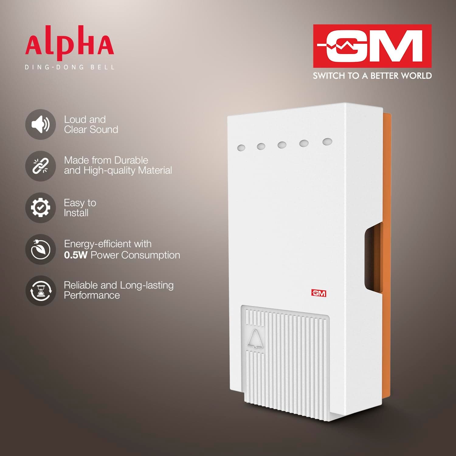 GM Alpha Ding Dong Door Bell - View 4