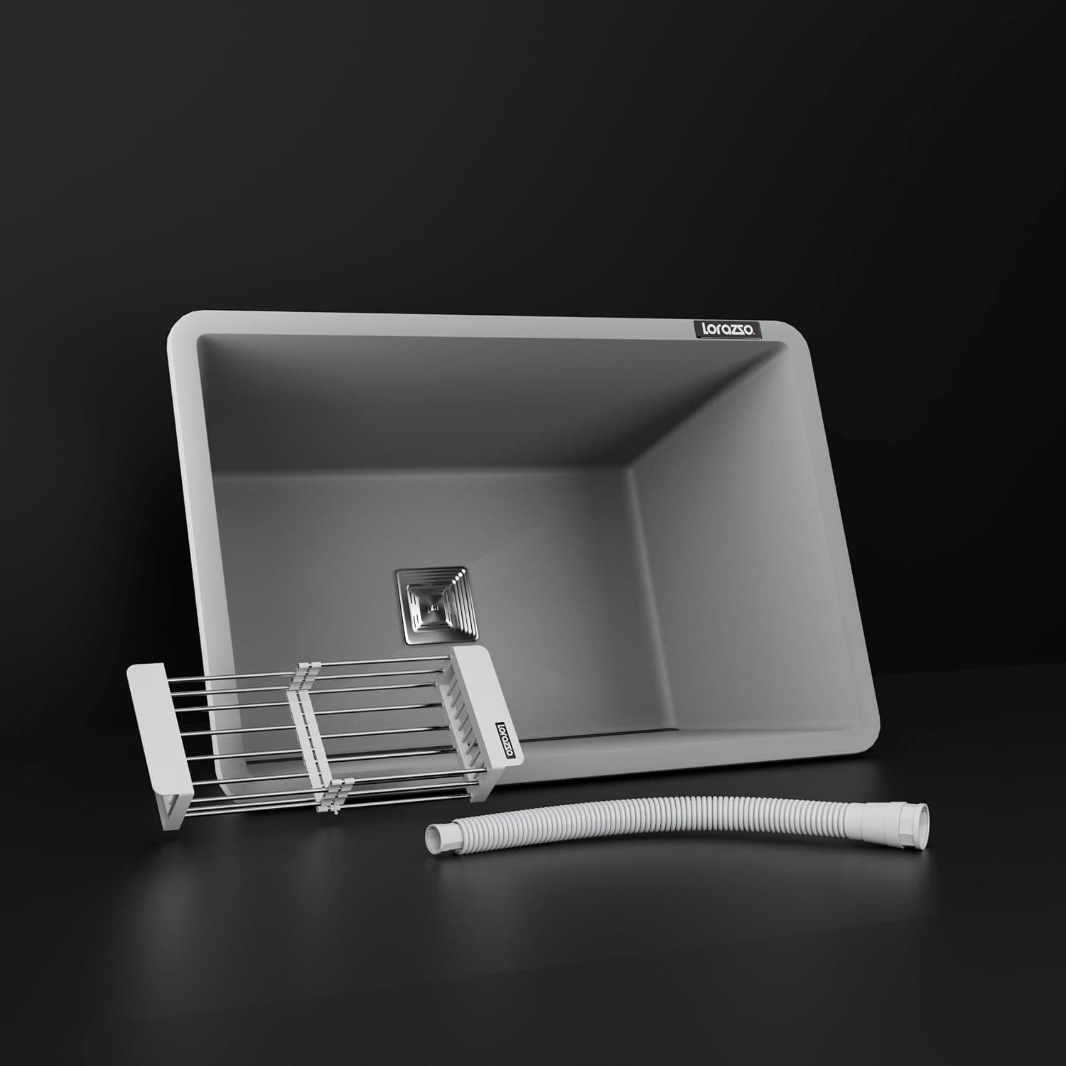 Lorazzo Quartz Sink 24×18 - Titan Grey