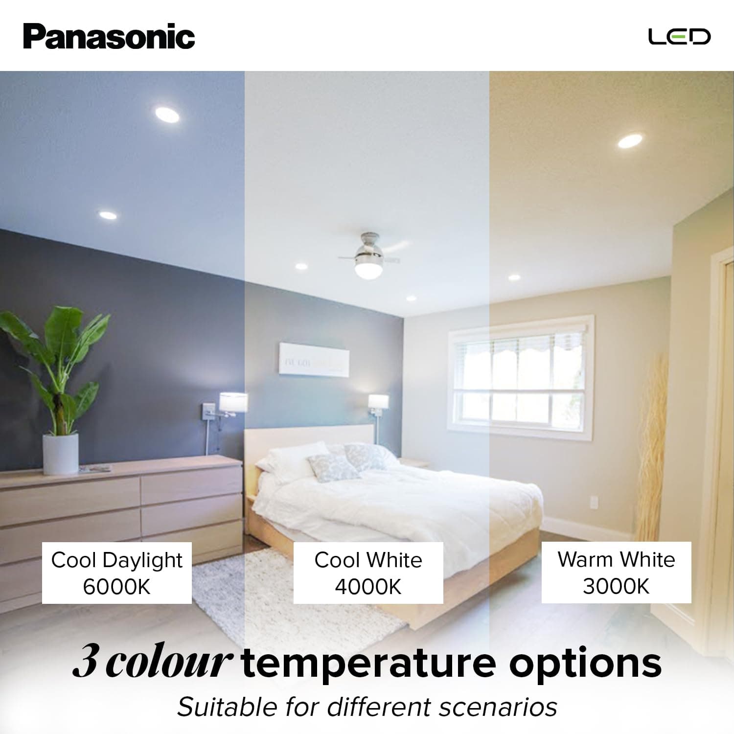 Panasonic 3 in 1 Tri Colour LED Downlight - View 5