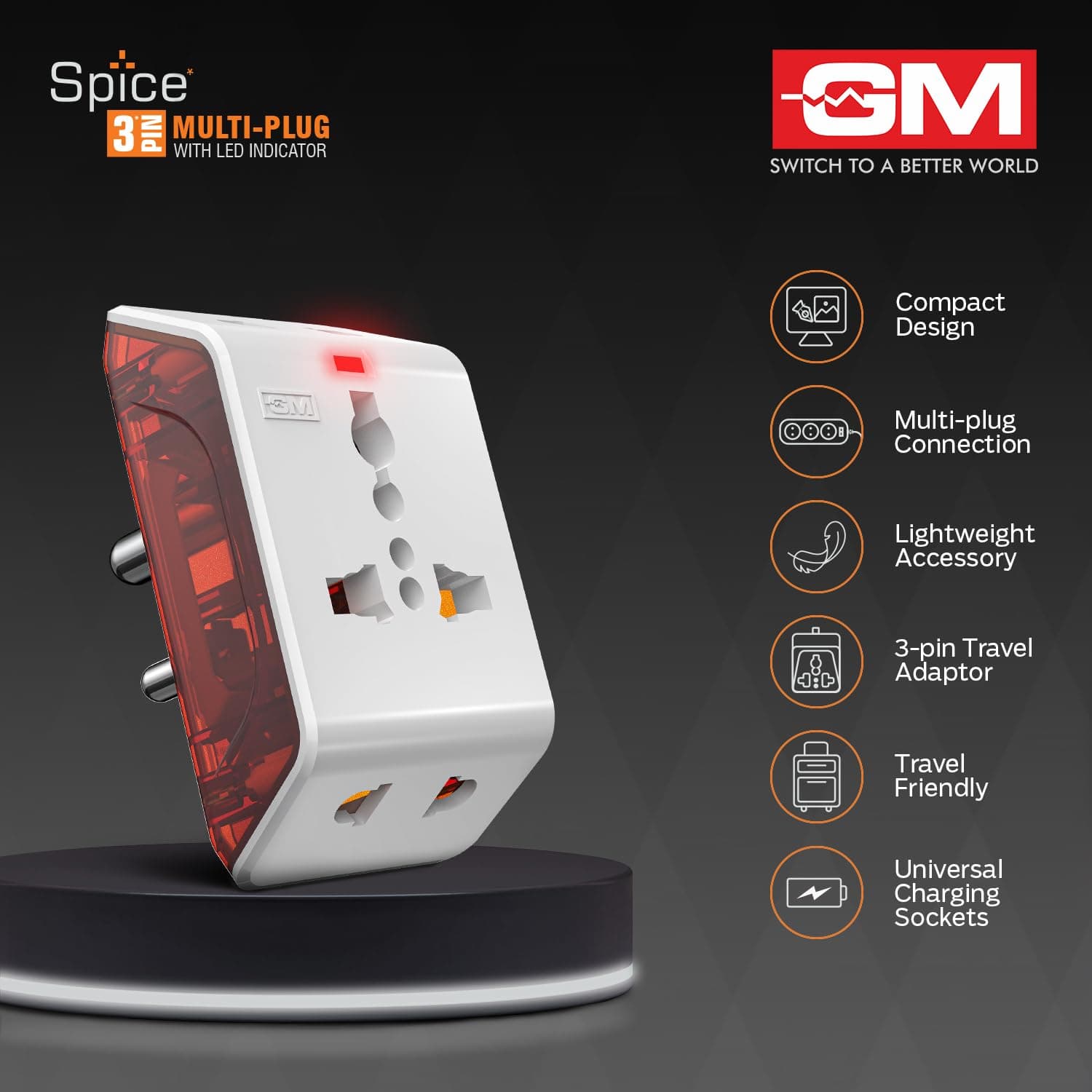 GM G-Magic Spice 3-Pin Universal Plug - View 3
