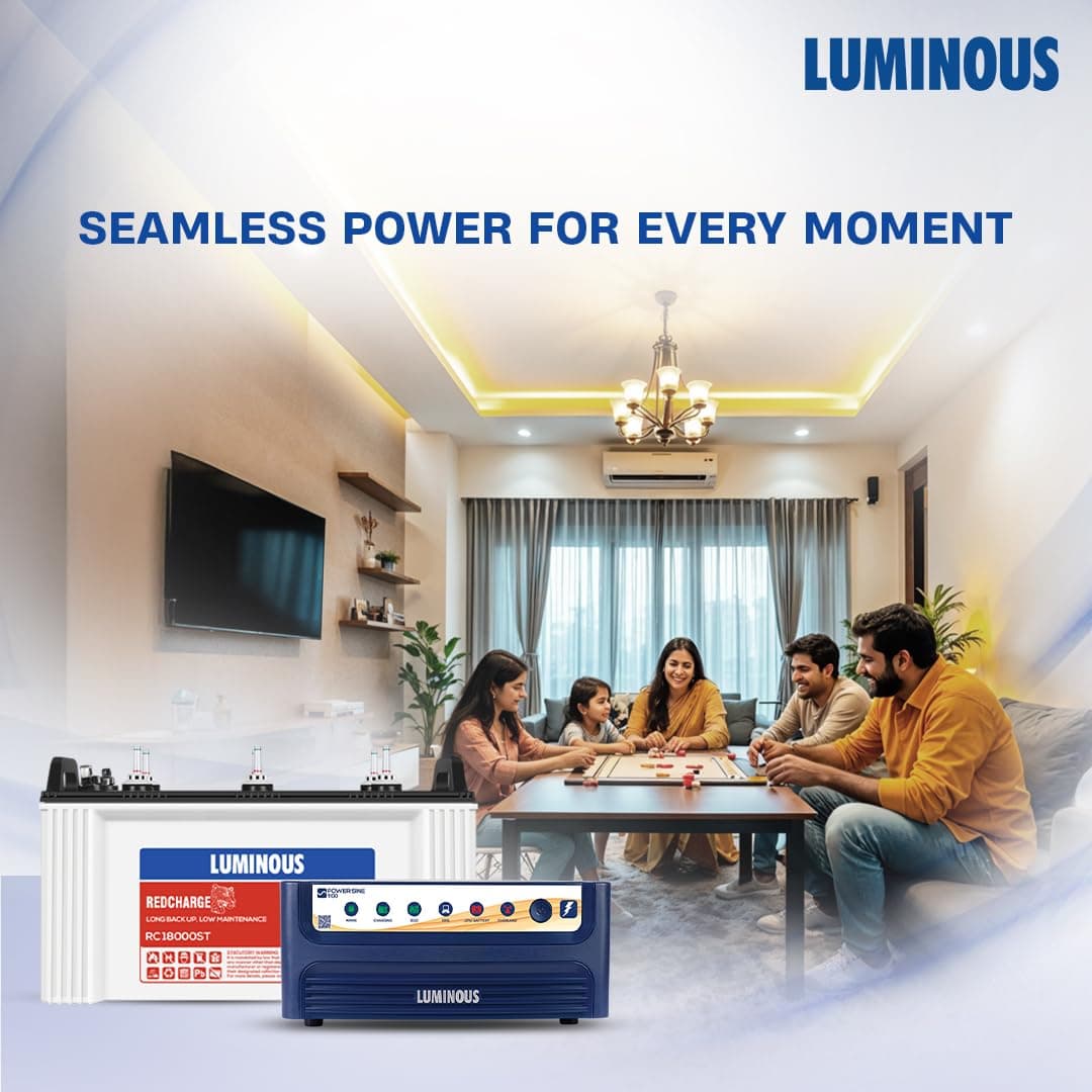 Luminous Power Sine 1100 Pure Sine Wave Inverter with RC18000ST Short Tubular Inverter Battery Combo - View 4