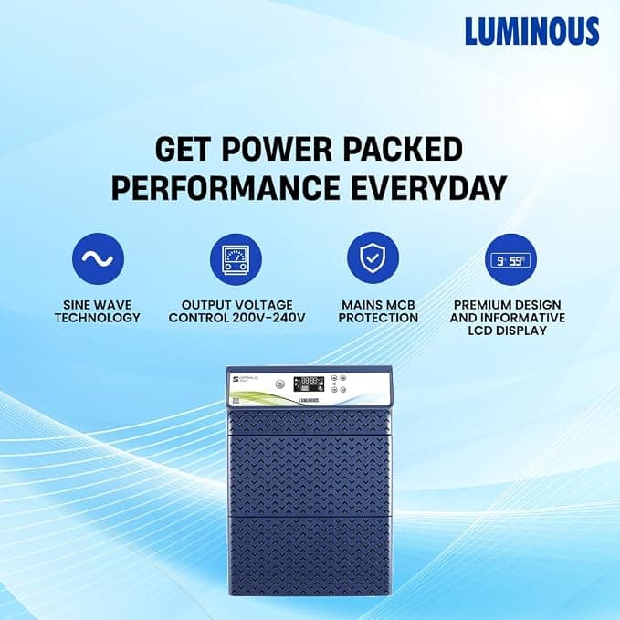 Luminous Optimus 4500+ Pure Sine Wave Inveter with Four RC18000 Pro 150 Ah Tubular Inverter Battery Combo - View 3