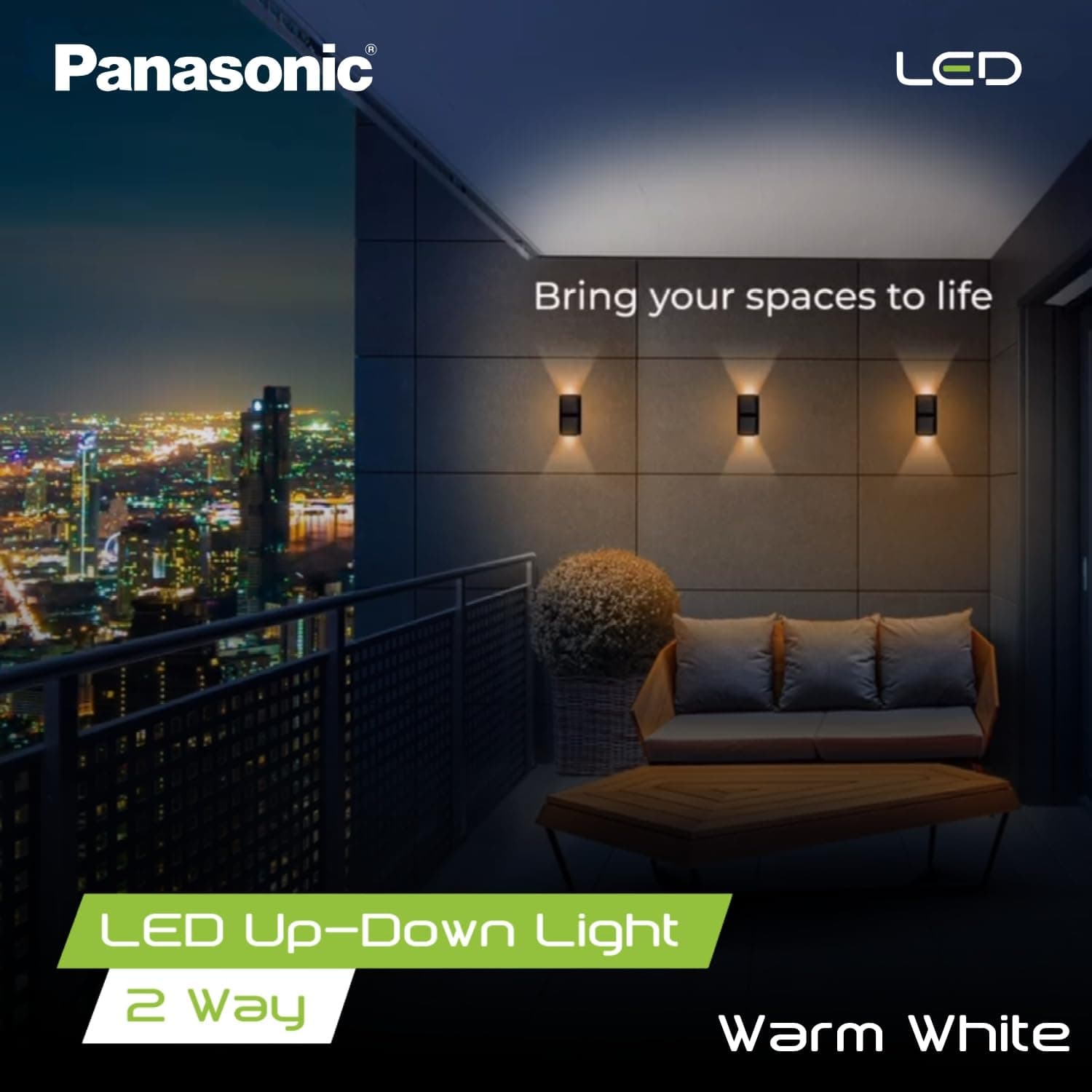 Panasonic Wall Mounted Tow Way Up Down Outdoor LED Light - View 5