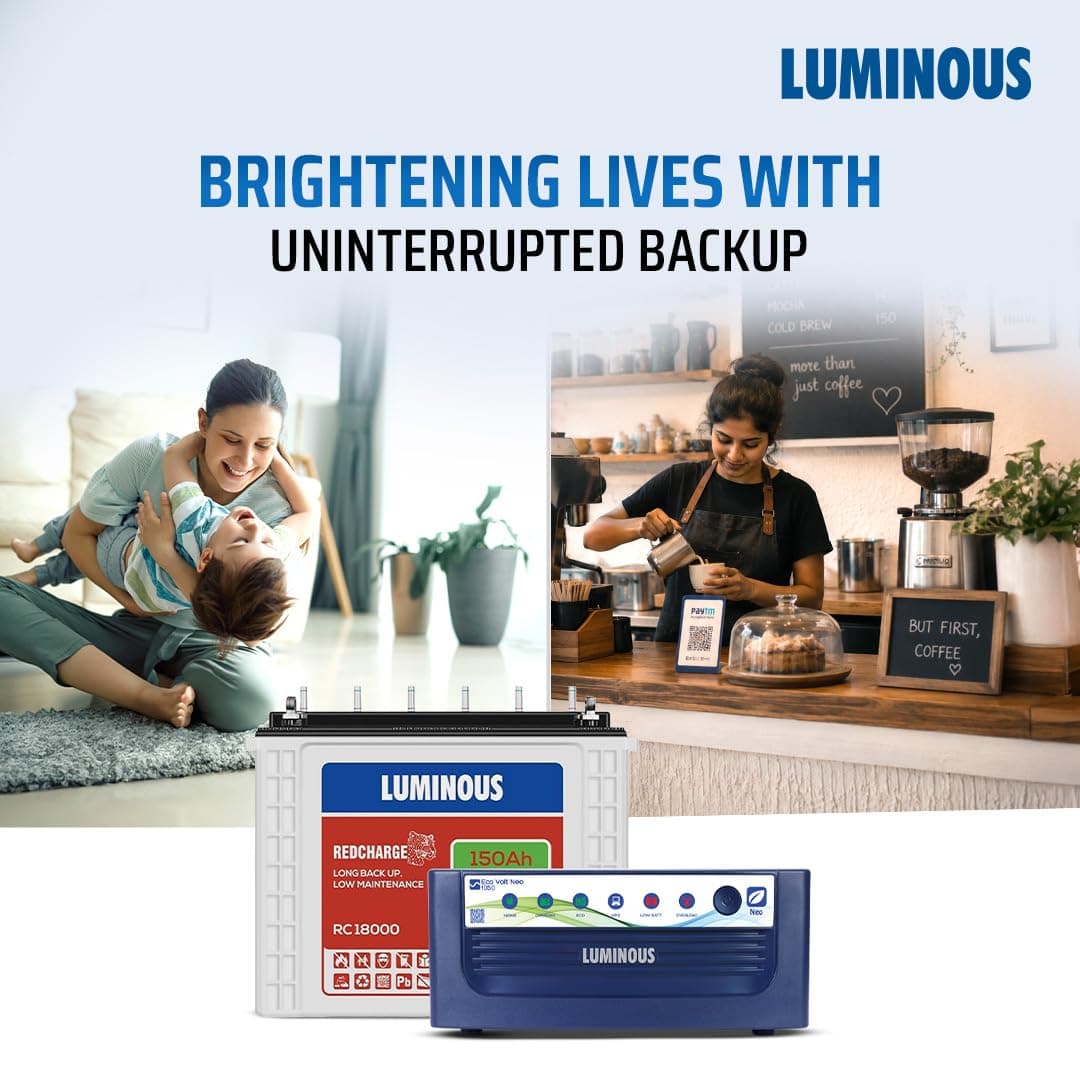 Luminous Eco Volt Neo 1050 Pure Sine Wave Inverter with RC18000 150 Ah Tubular Battery Combo - View 4