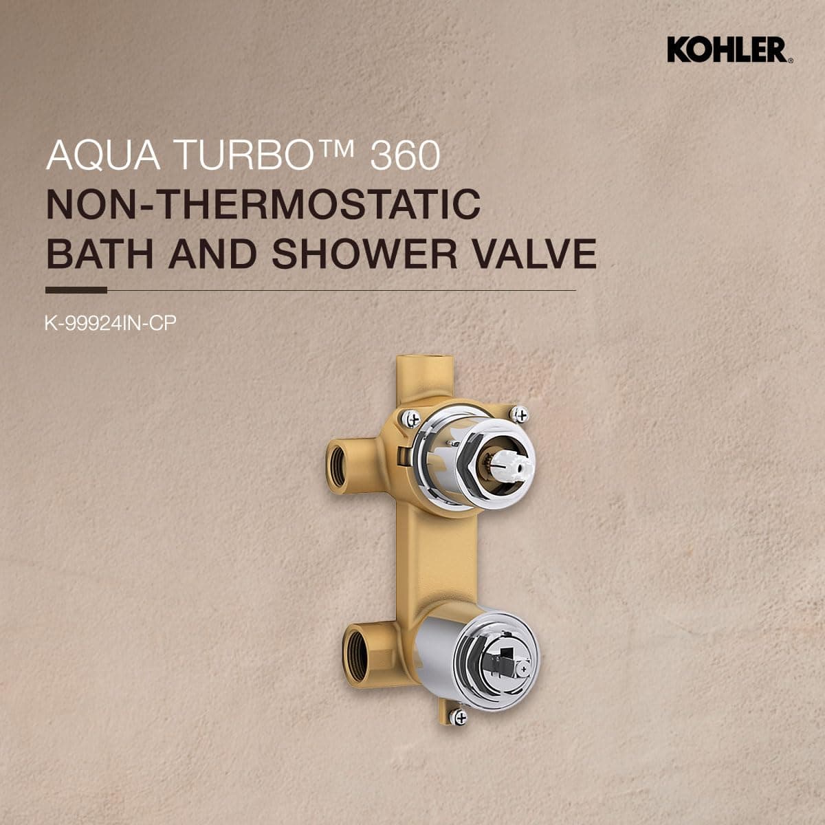 Kohler Aqua Turbo 360 Manual High Flow Valve, 99924IN-CP - View 2