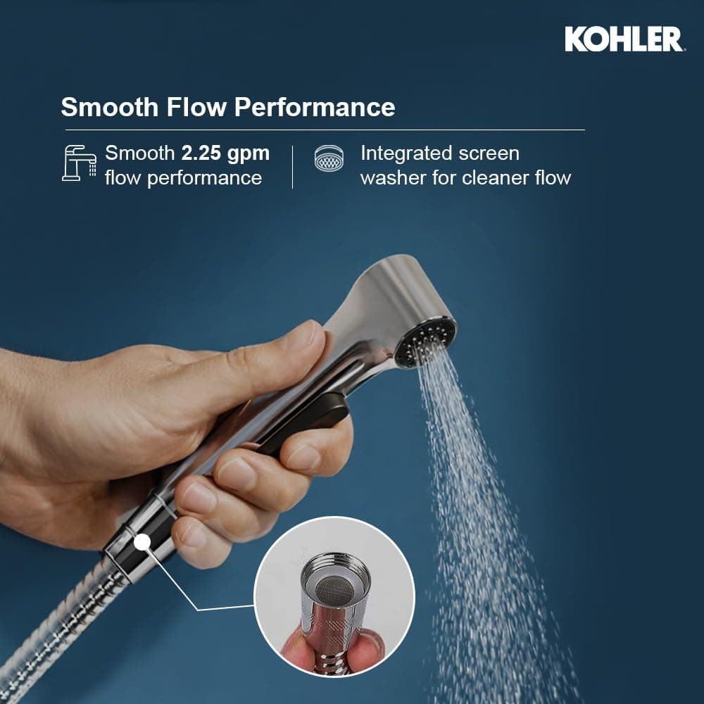 Kohler Elate Single-Function Health Faucet With Hose & Bracket, 97258IN-CP - View 3