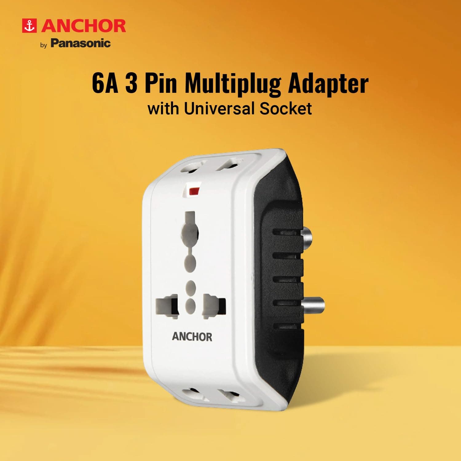 Anchor by Panasonic 6A 3 Pin Multi Plug Socket Travel Adapter with Universal Socket - View 3