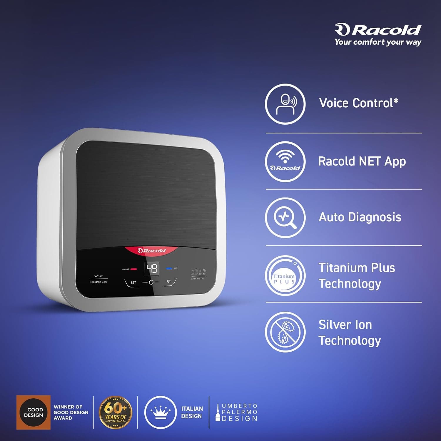 Racold Omnis DG Wi-Fi Electric Storage Geyser - View 3