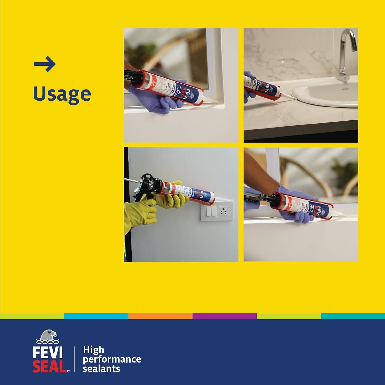 Feviseal Multipurpose Acrylic Sealant, Clear, 280 ml - View 5