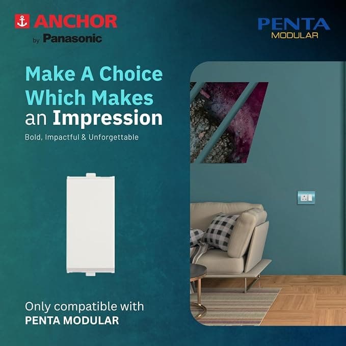 Anchor by Panasonic Anchor Penta Modular 6AX 1M One Way Switch - View 2