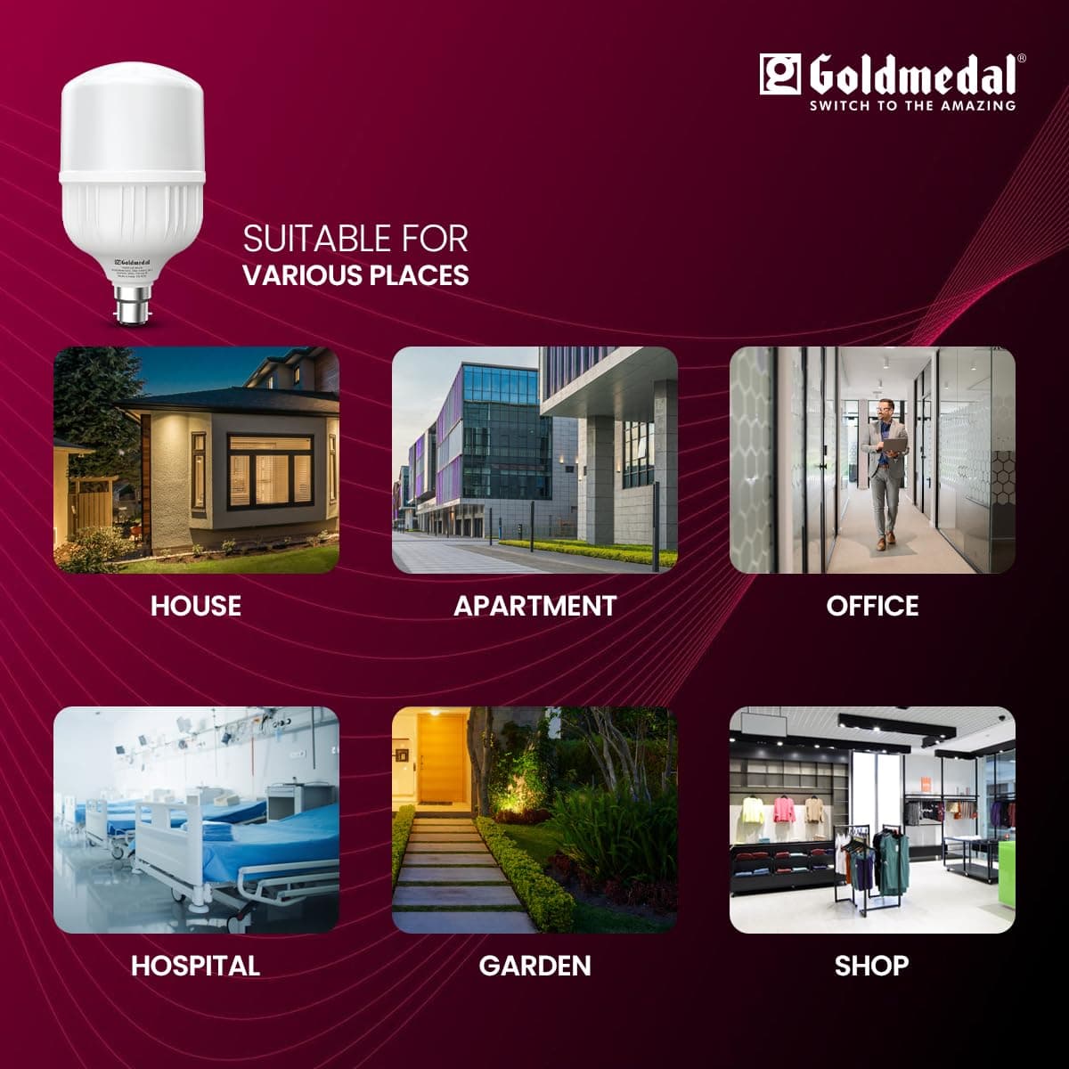 Goldmedal Thor 30W B22 Base LED Bulb - View 4