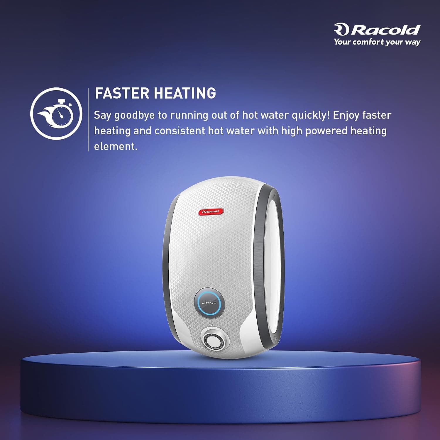 Racold ALTROì+ Vertical Electric Instant Geyser, 3KW - View 4