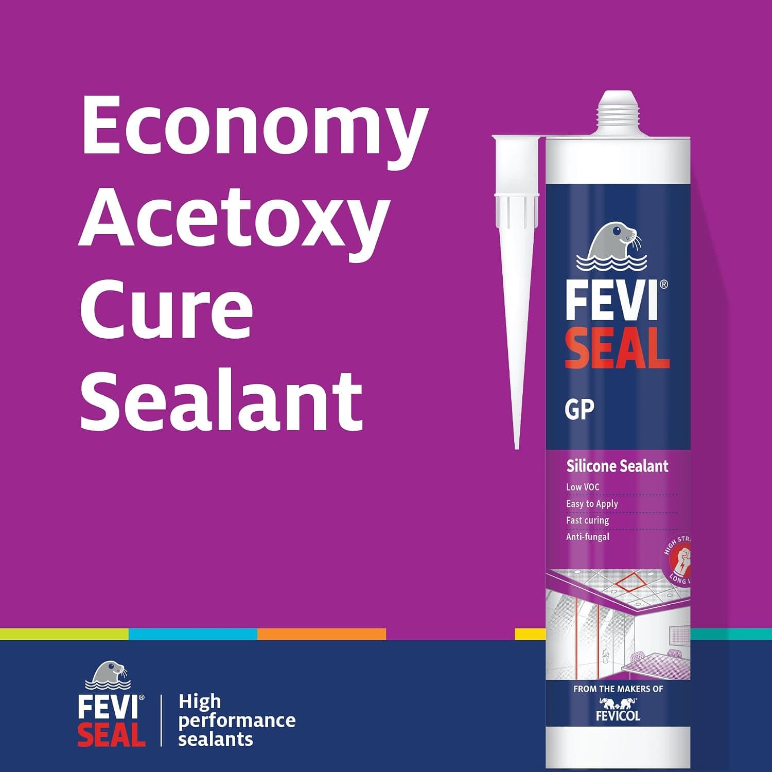 Feviseal GP General Purpose Silicone Sealant, Clear, 260ml IHC - View 3