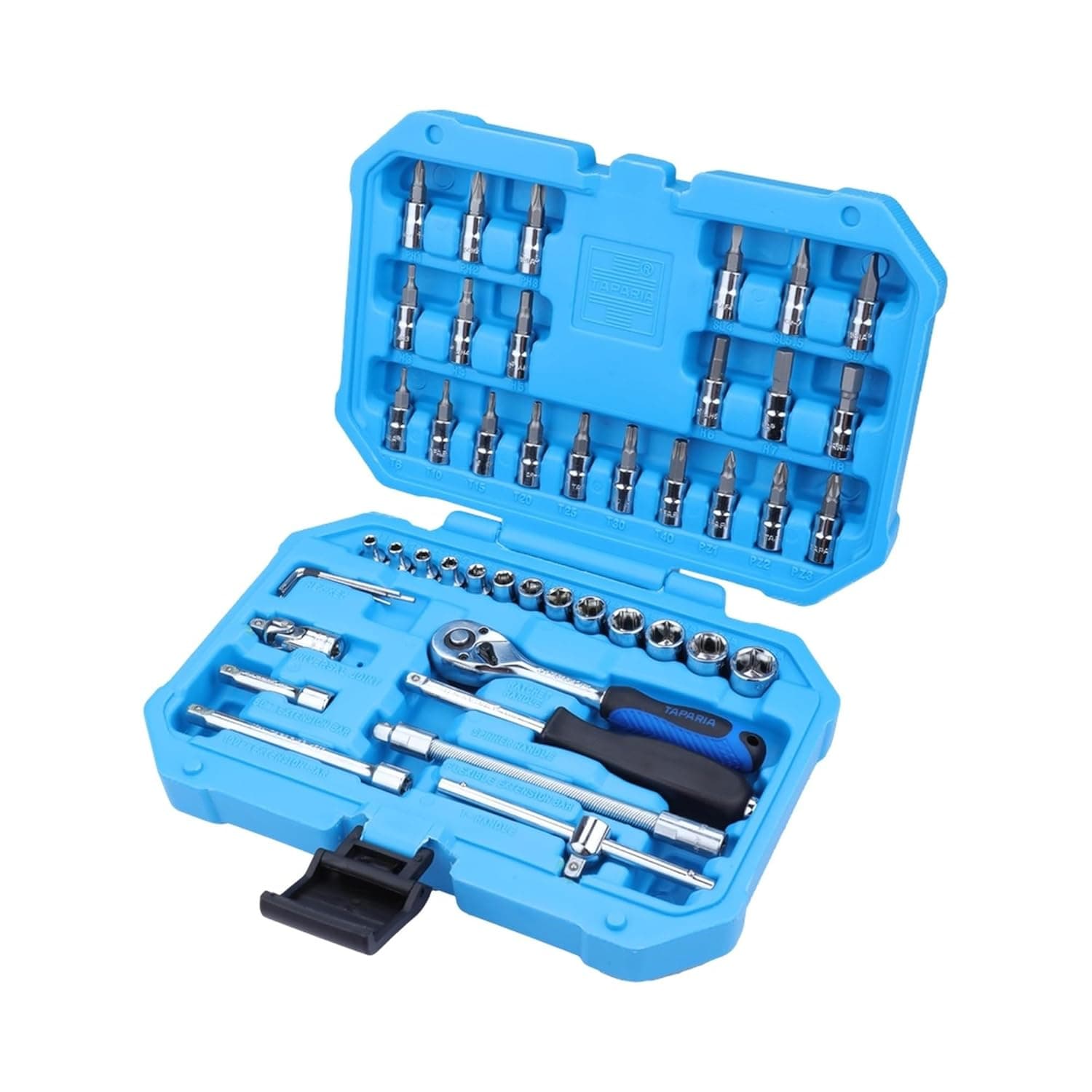 Taparia 46pcs 1/4inch Drive Socket Set in Blow Moulding Box, SA46