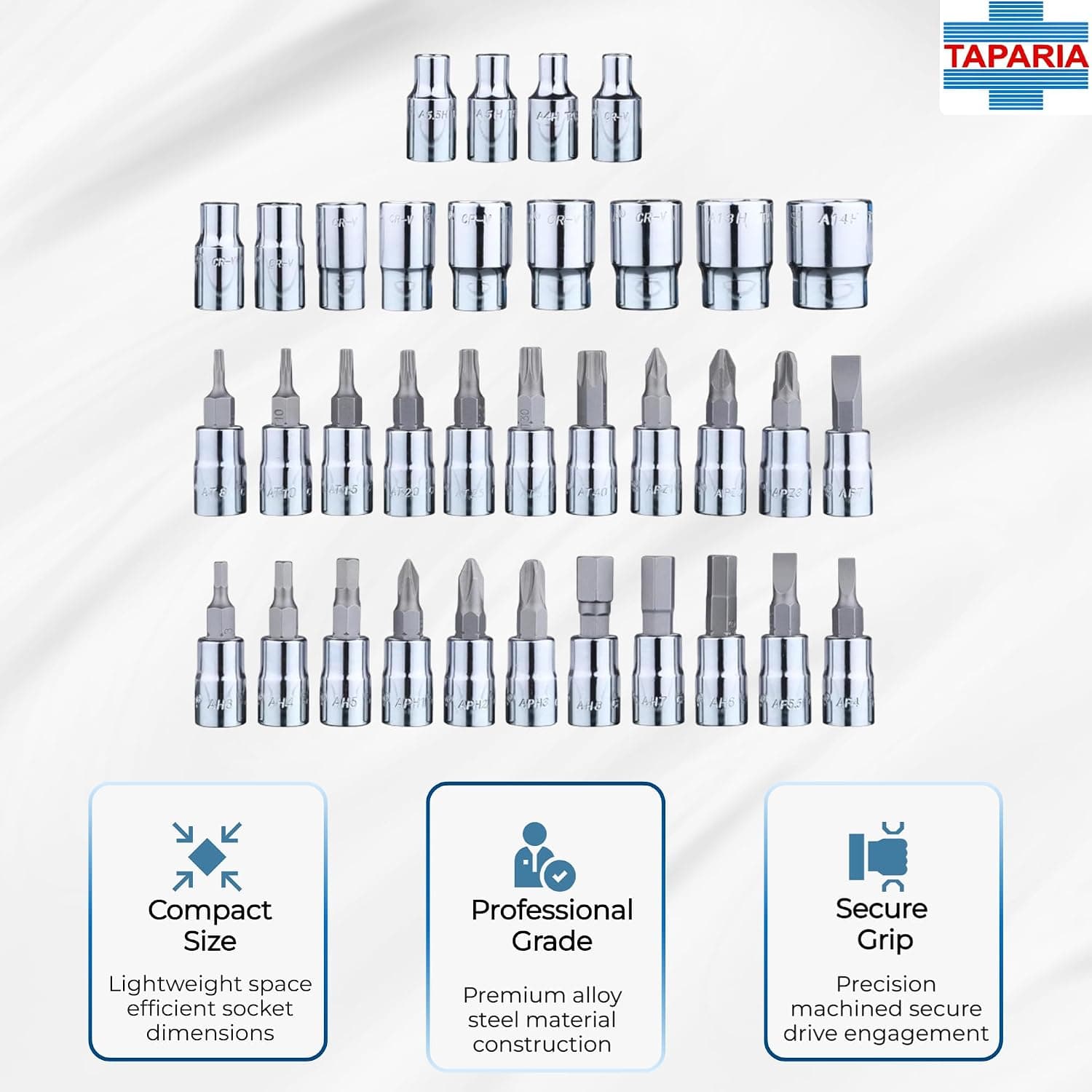 Taparia 46pcs 1/4inch Drive Socket Set in Blow Moulding Box, SA46 - View 4