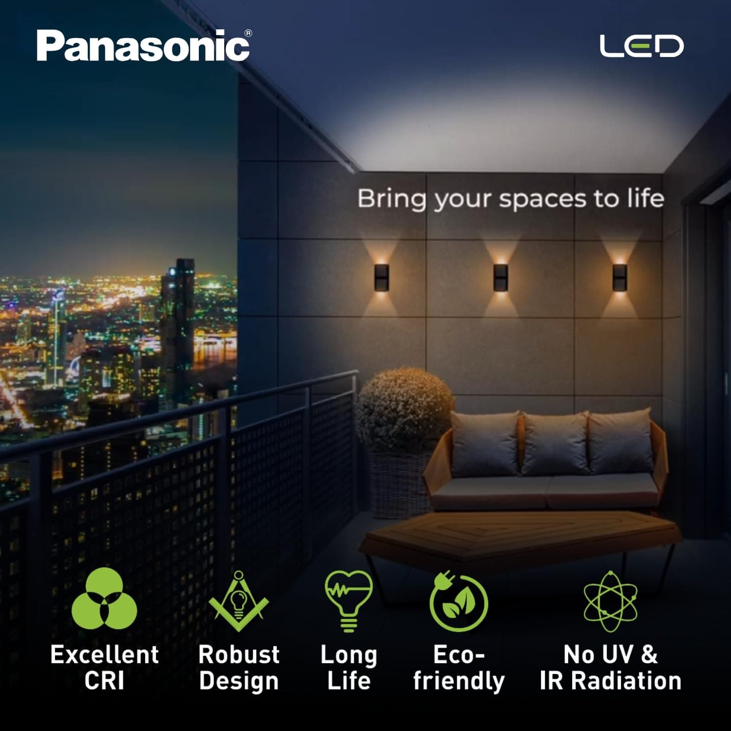 Panasonic Wall Mounted Tow Way Up Down Outdoor LED Light - View 4