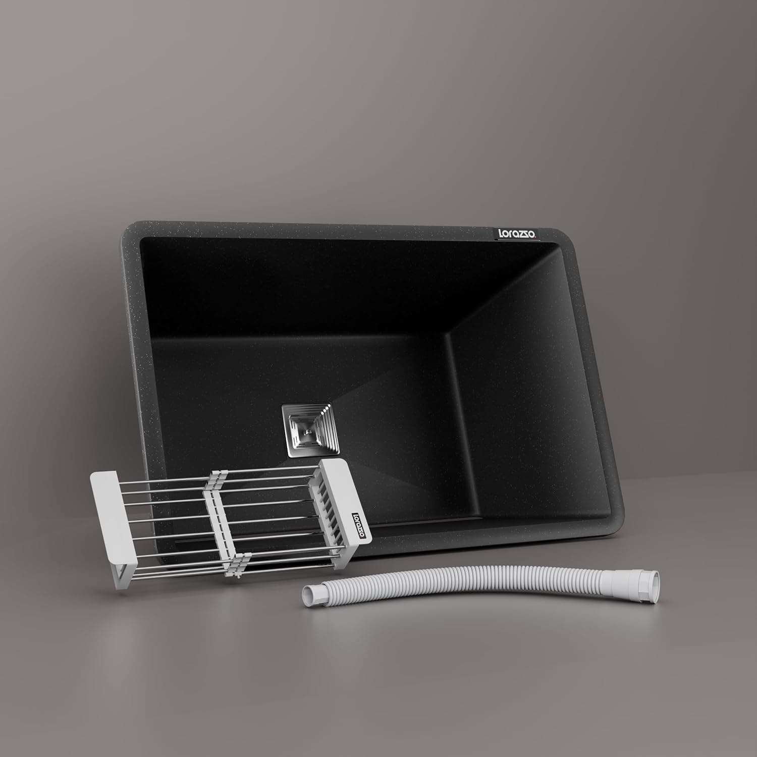 Lorazzo Quartz Sink 24×18 - Midnight Black