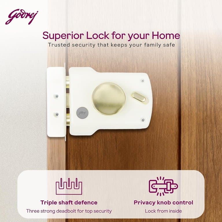 Godrej 5305 Tri Shaft 1CK with Latch Rim lock - View 2