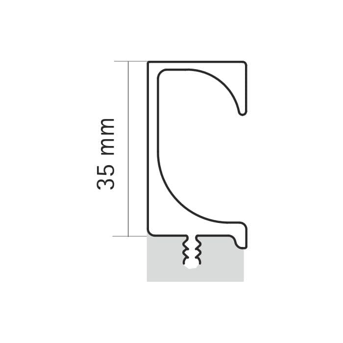 Hettich Handle Eslinga (G Profile) End Cap with Black finish, 9306109 - View 2