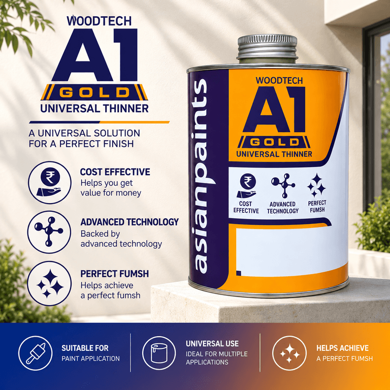 Asian Paints Woodtech A1 Gold Universal Thinner, 5 Ltr - View 2