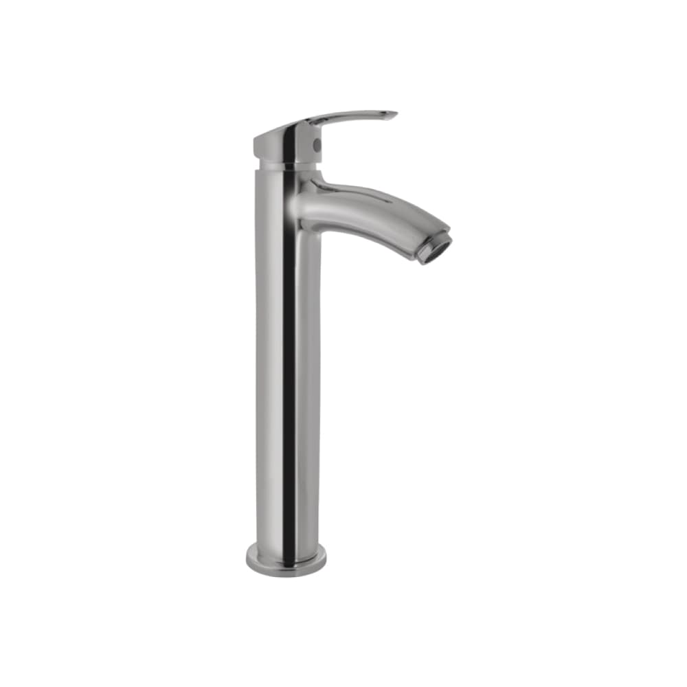 Essco by Jaquar Single Lever High Neck Basin Mixer with 600mm Long Braided Hoses, COS-CHR-103005NB