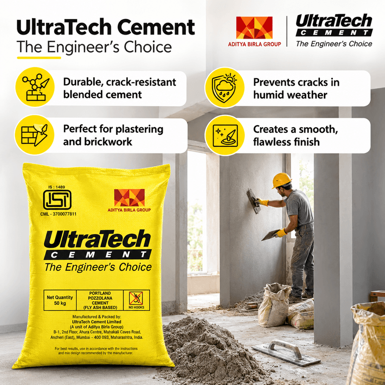 Ultratech PPC Cement Bag, 50 Kg - View 2