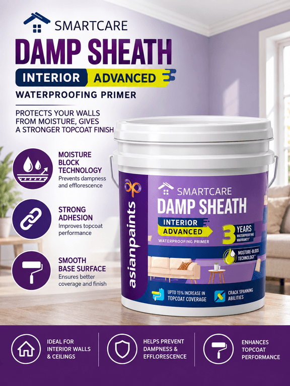 Asian Paints SmartCare Damp Sheath Interior Advanced Waterproofing Primer 20L - View 2